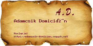 Adamcsik Domicián névjegykártya